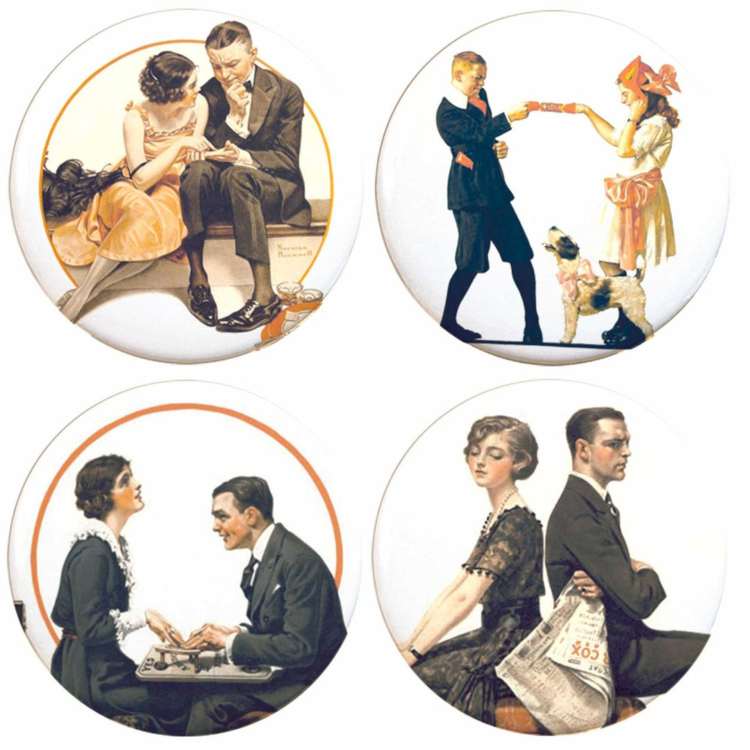 Buttonsmith® 1.25" Norman Rockwell Love Refrigerator Magnets - Set of 4 - Buttonsmith Inc.