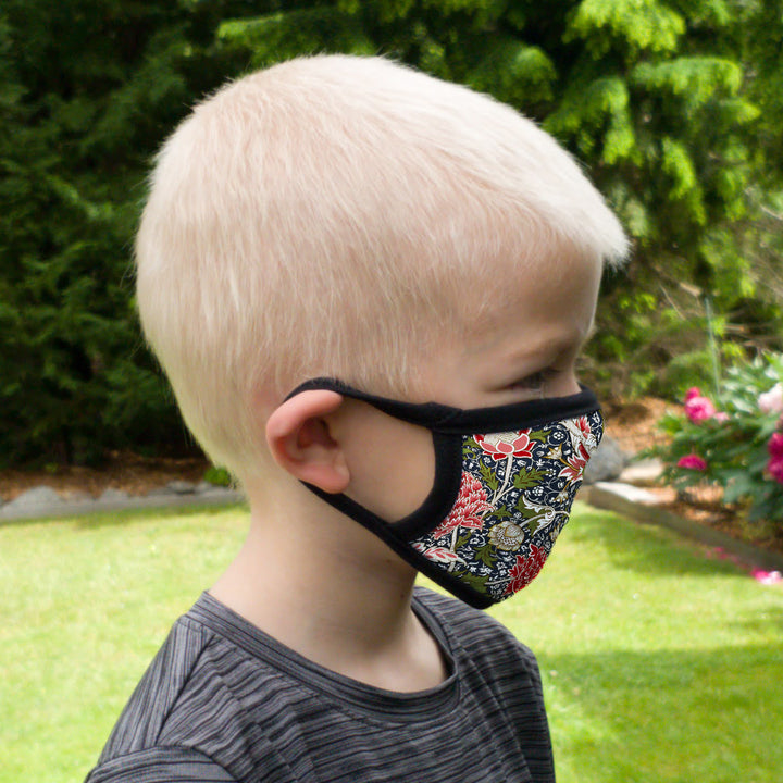 Buttonsmith William Morris Cray Child Face Mask with Filter Pocket - Made in the USA - Buttonsmith Inc.