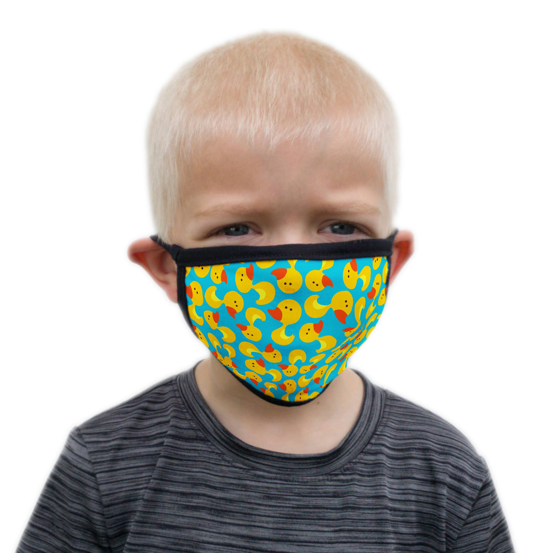 Buttonsmith Rubber Ducks Child Face Mask with Filter Pocket - Made in the USA - Buttonsmith Inc.