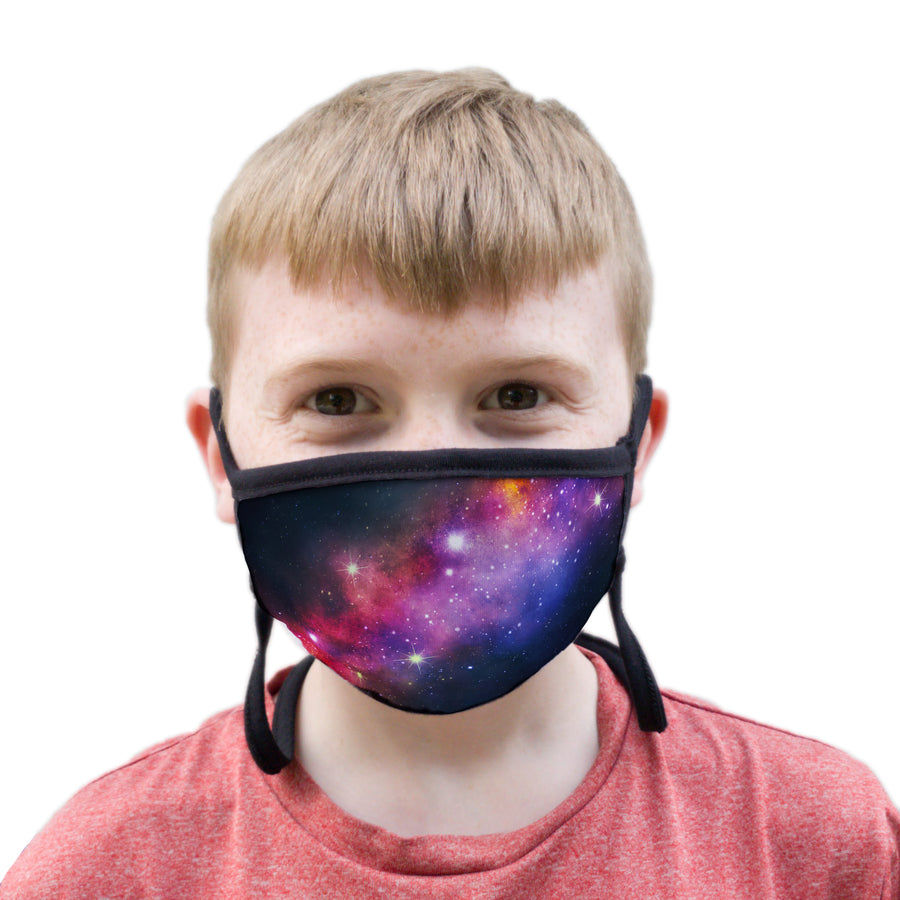 Buttonsmith Milky Way Youth Adjustable Face Mask with Filter Pocket - Made in the USA - Buttonsmith Inc.