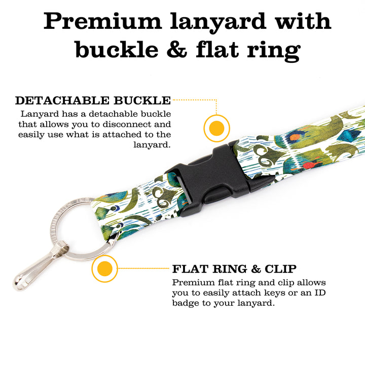 Buttonsmith Ikat Pattern Premium Lanyard - with Buckle and Flat Ring - Made in the USA - Buttonsmith Inc.