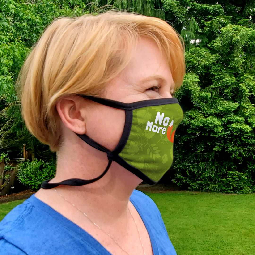 Buttonsmith No More Fox Adult Adjustable Face Mask with Filter Pocket - Made in the USA - Buttonsmith Inc.