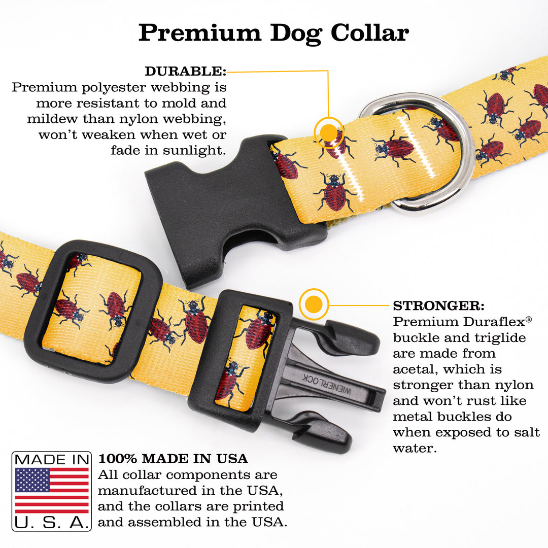 Buttonsmith McGovern Ladybugs Dog Collar - Made in the USA - Buttonsmith Inc.