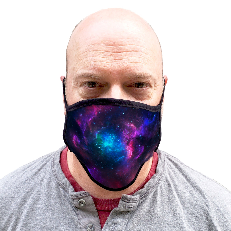 Buttonsmith Nebula Adult XL Adjustable Face Mask with Filter Pocket - Made in the USA - Buttonsmith Inc.