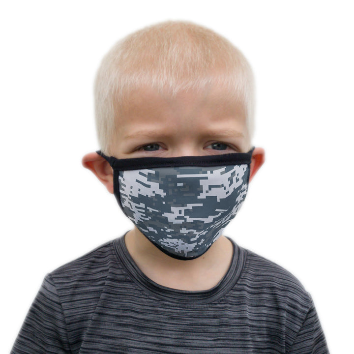 Buttonsmith Urban Camo Child Face Mask with Filter Pocket - Made in the USA - Buttonsmith Inc.