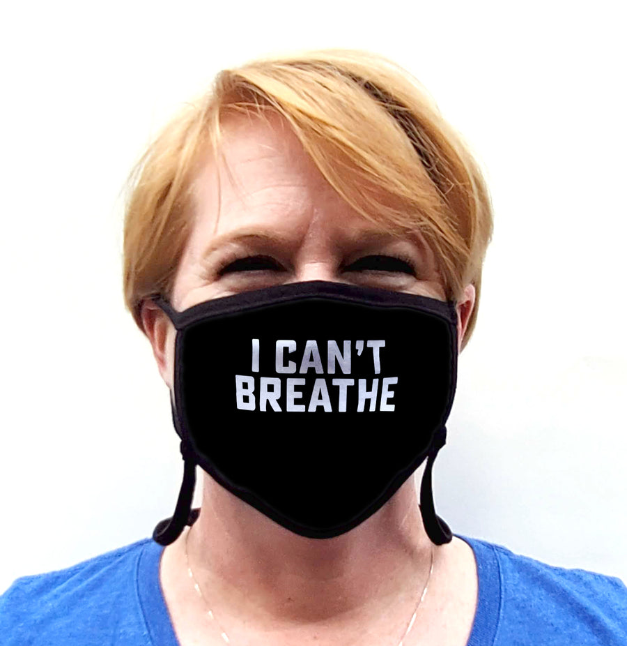 Buttonsmith Can't Breathe Adult Adjustable Face Mask with Filter Pocket - Made in the USA - Buttonsmith Inc.