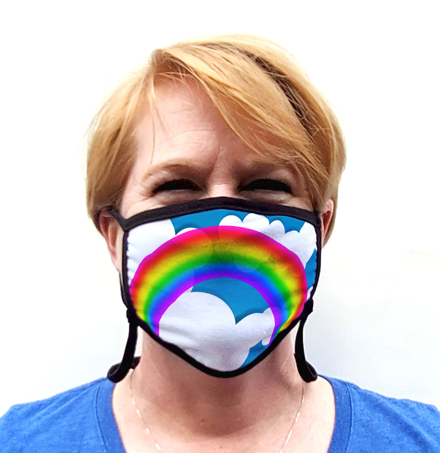 Buttonsmith Rainbow Arches Adult Adjustable Face Mask with Filter Pocket - Made in the USA - Buttonsmith Inc.