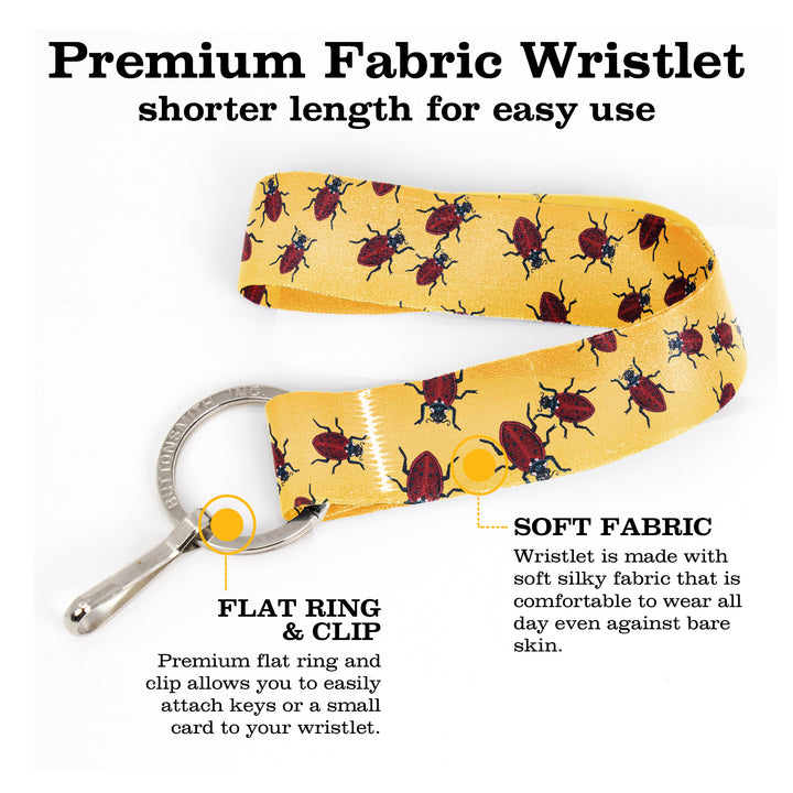 Buttonsmith Ladybugs Wristlet Key Chain Lanyard - Based on Rebecca McGovern Art - Officially Licensed - Made in the USA - Buttonsmith Inc.