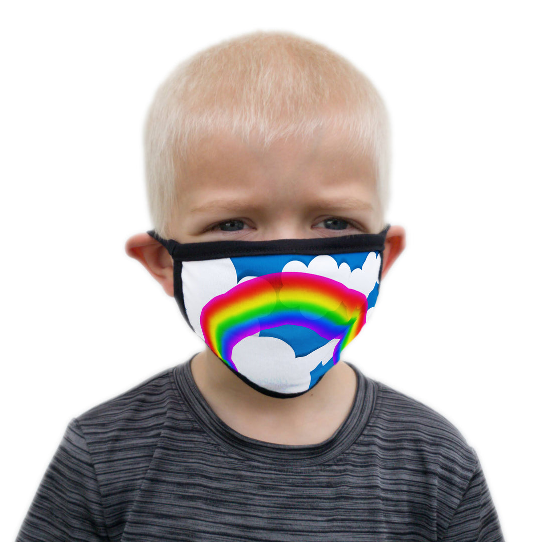 Buttonsmith Rainbow Arches Child Face Mask with Filter Pocket - Made in the USA - Buttonsmith Inc.