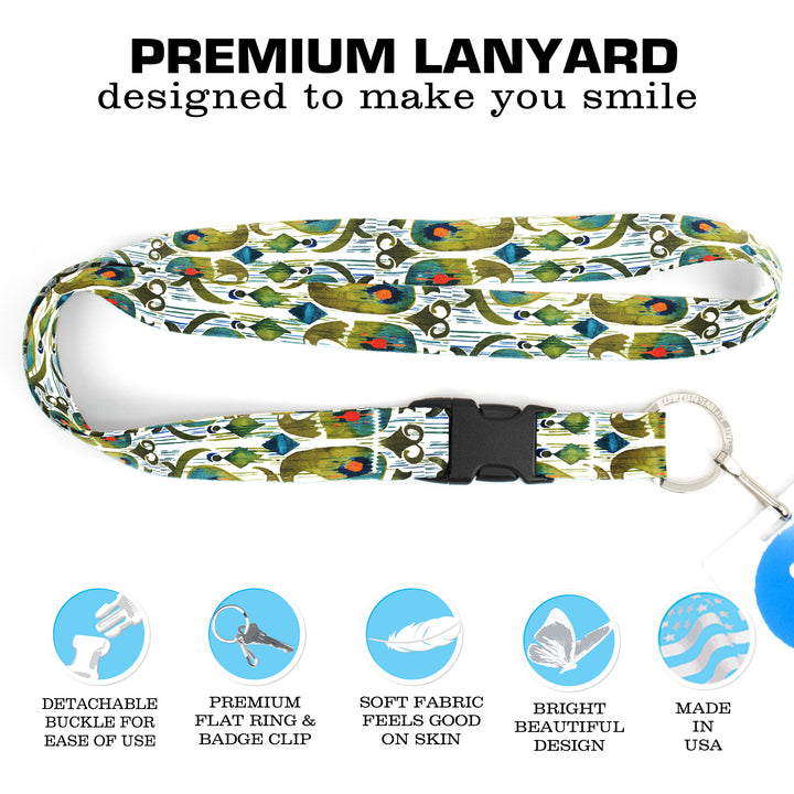 Buttonsmith Ikat Pattern Premium Lanyard - with Buckle and Flat Ring - Made in the USA - Buttonsmith Inc.