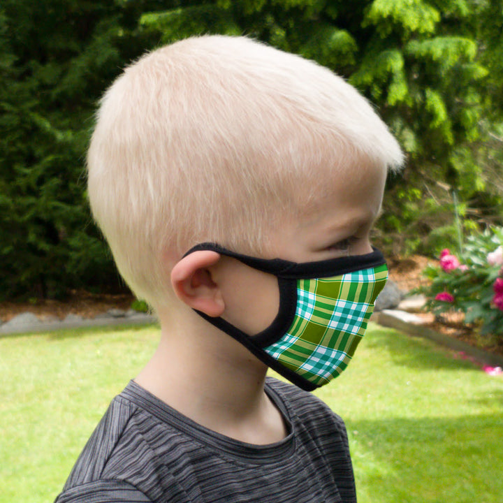 Buttonsmith Madras Youth Adjustable Face Mask with Filter Pocket - Made in the USA - Buttonsmith Inc.