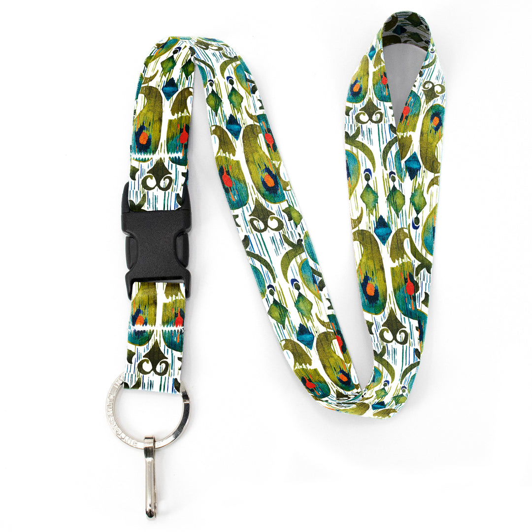 Buttonsmith Ikat Pattern Premium Lanyard - with Buckle and Flat Ring - Made in the USA - Buttonsmith Inc.