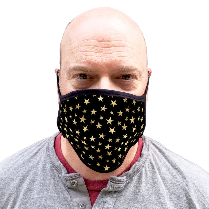 Buttonsmith Stars Adult XL Adjustable Face Mask with Filter Pocket - Made in the USA - Buttonsmith Inc.