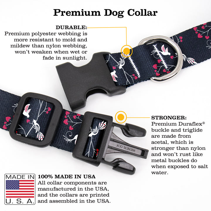 Buttonsmith Love Birds Dog Collar - Made in the USA - Buttonsmith Inc.