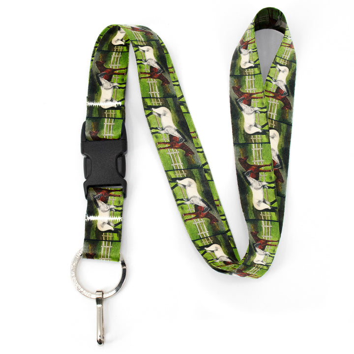 Buttonsmith Grace and Dice Premium Lanyard - with Buckle and Flat Ring - Based on Rebecca McGovern Art - Officially Licensed - Made in the USA - Buttonsmith Inc.