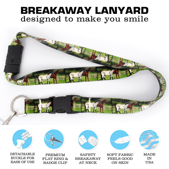 Buttonsmith Grace and Dice Breakaway Lanyard - with Buckle and Flat Ring - Based on Rebecca McGovern Art - Officially Licensed - Made in the USA - Buttonsmith Inc.