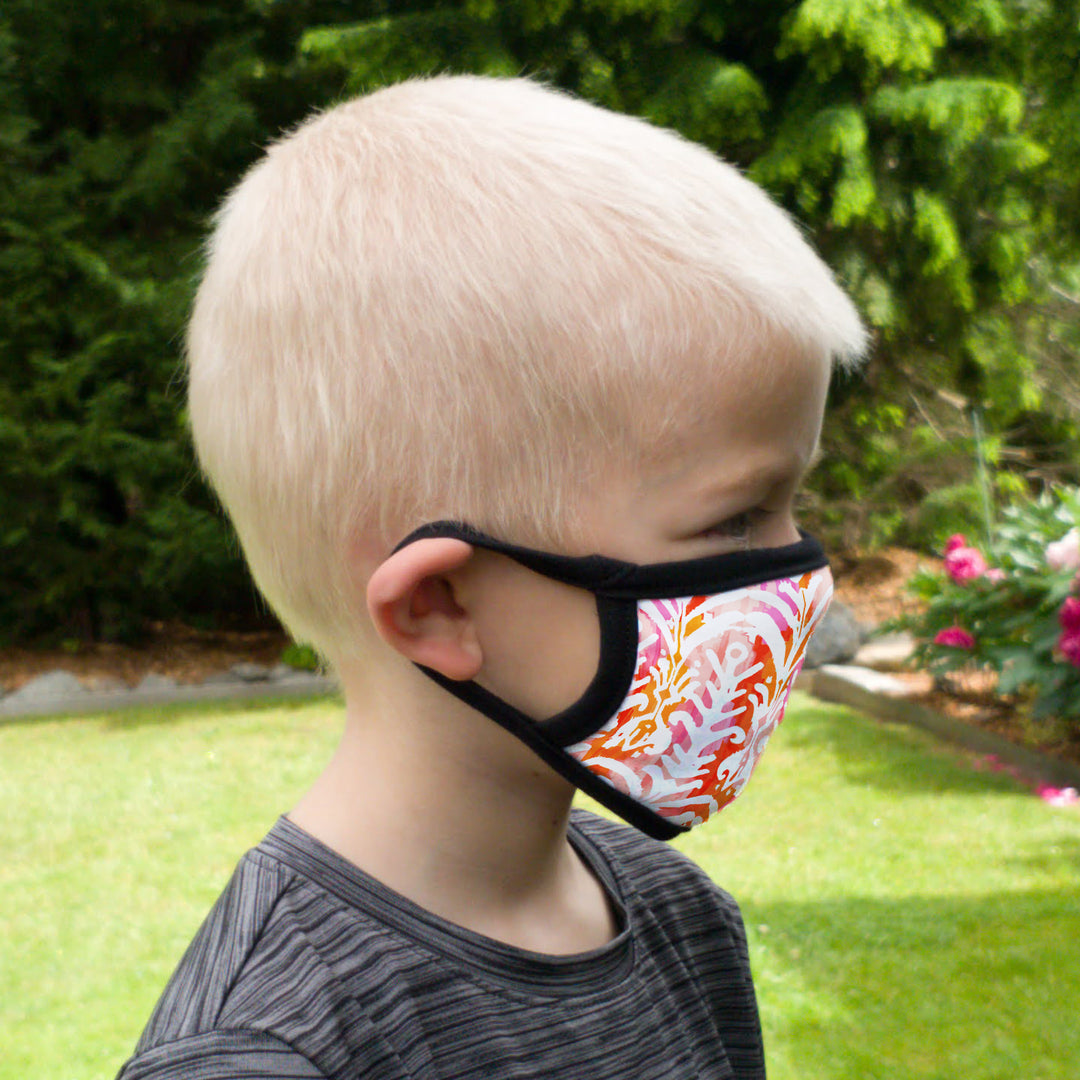 Buttonsmith Rose Youth Adjustable Face Mask with Filter Pocket - Made in the USA - Buttonsmith Inc.