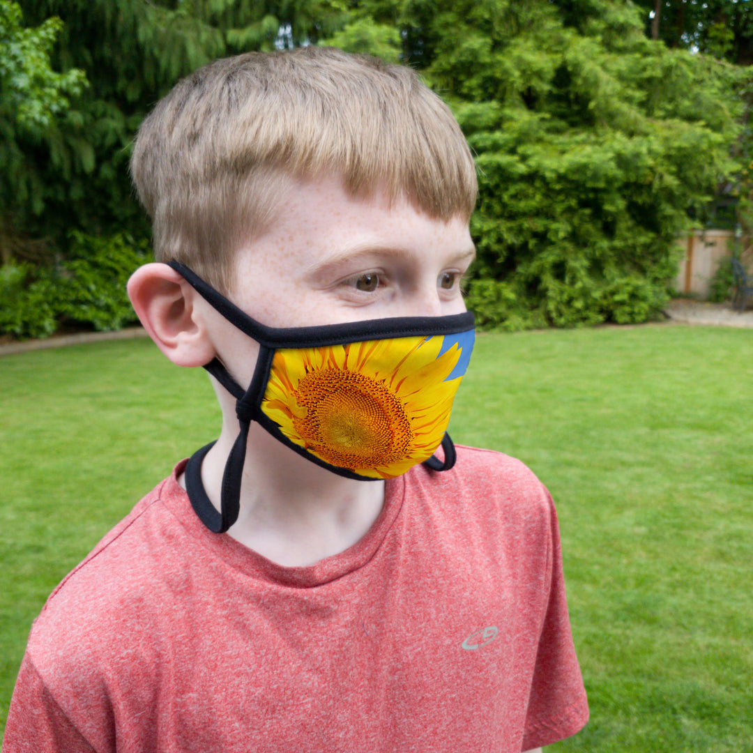 Buttonsmith Sunflower Adult Adjustable Face Mask with Filter Pocket - Made in the USA - Buttonsmith Inc.