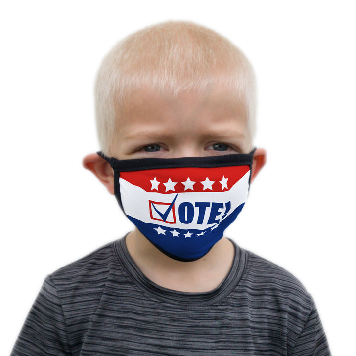 Buttonsmith Vote Child Face Mask with Filter Pocket - Made in the USA - Buttonsmith Inc.