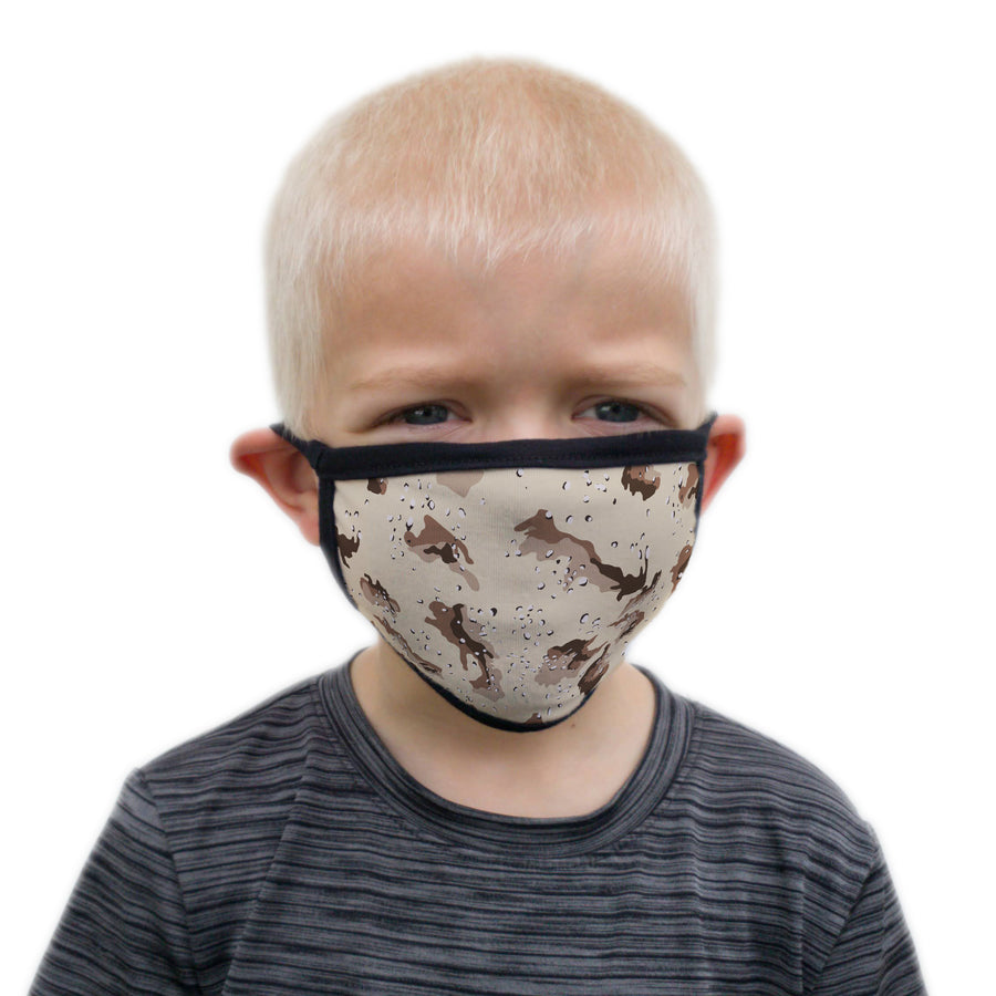 Buttonsmith Desert Camo Child Face Mask with Filter Pocket - Made in the USA - Buttonsmith Inc.