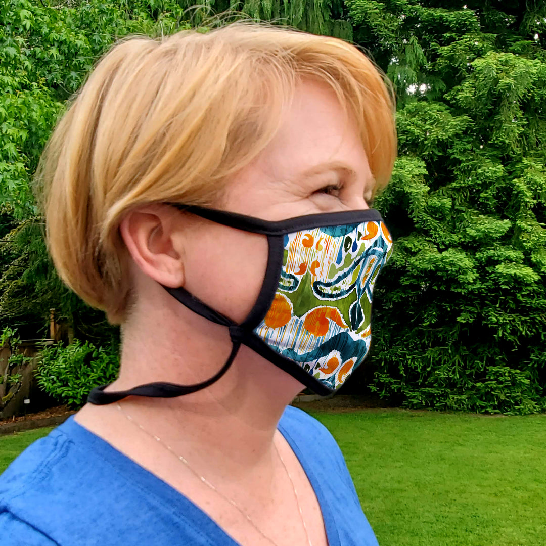 Buttonsmith Sugarsnap Adult XL Adjustable Face Mask with Filter Pocket - Made in the USA - Buttonsmith Inc.