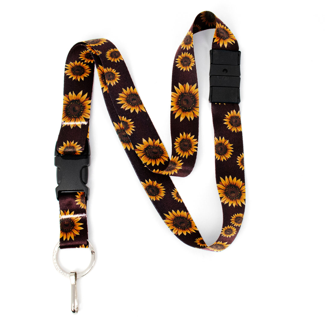 Buttonsmith Sunflower Breakaway Lanyard - with Buckle and Flat Ring - Based on Rebecca McGovern Art - Officially Licensed - Made in the USA - Buttonsmith Inc.