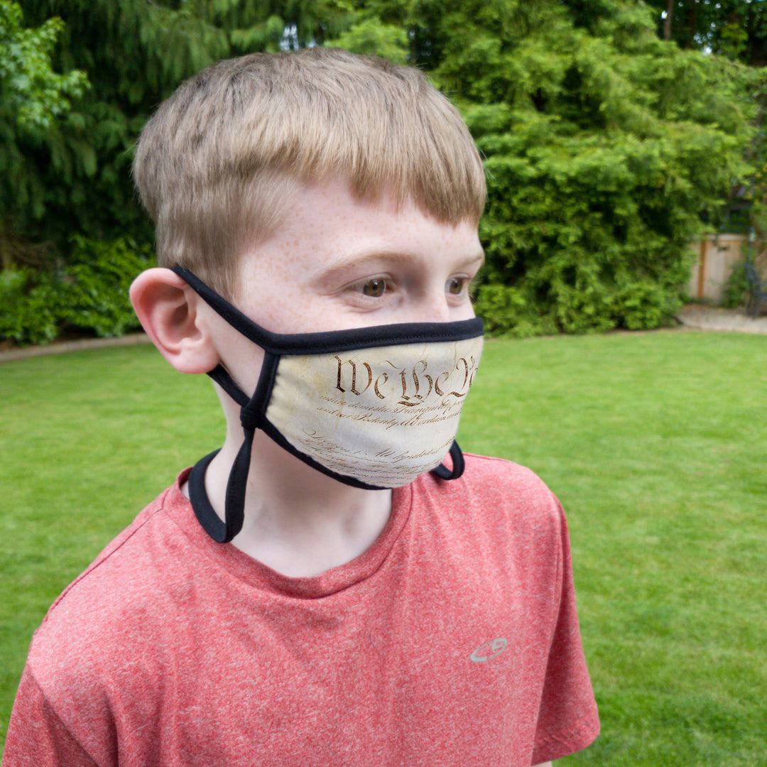 Buttonsmith We The People Child Face Mask with Filter Pocket - Made in the USA - Buttonsmith Inc.