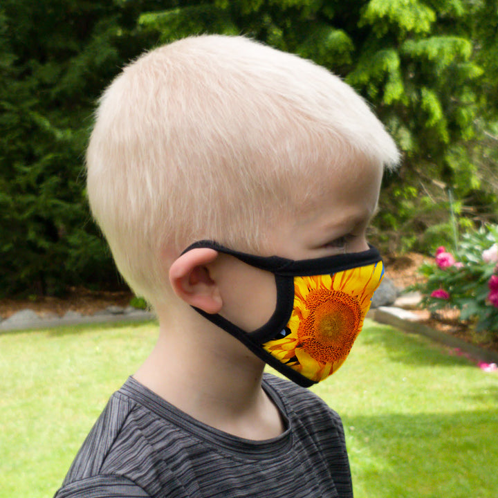 Buttonsmith Sunflower Adult Adjustable Face Mask with Filter Pocket - Made in the USA - Buttonsmith Inc.