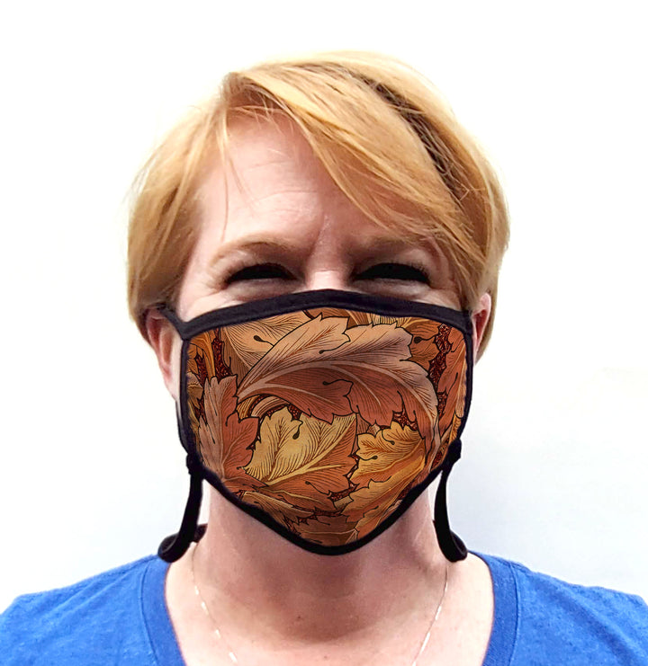 Buttonsmith William Morris Acanthus Adult Adjustable Face Mask with Filter Pocket - Made in the USA - Buttonsmith Inc.