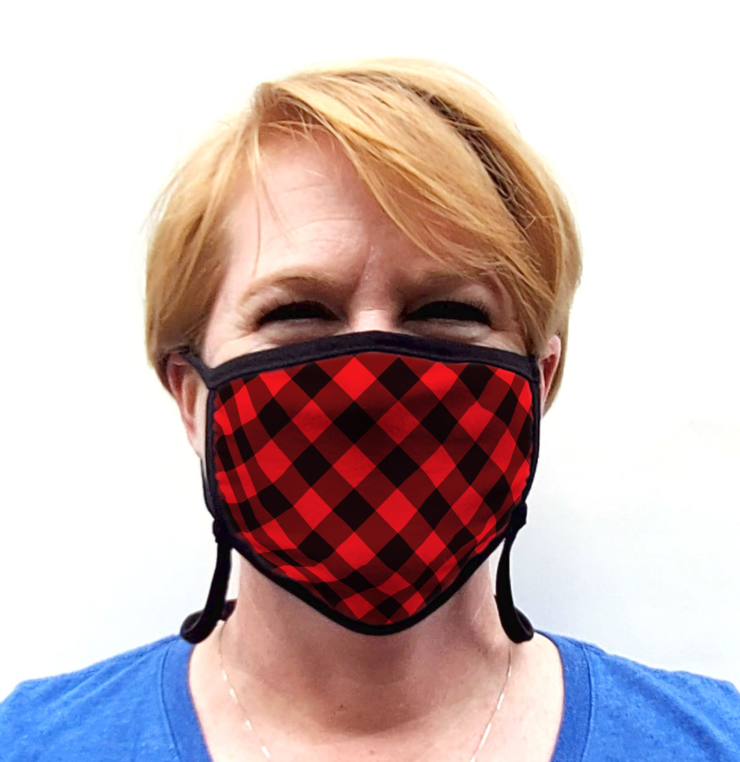 Buttonsmith Buffalo Adult Adjustable Face Mask with Filter Pocket - Made in the USA - Buttonsmith Inc.